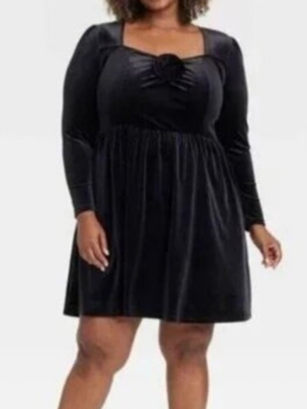 NWT Ava & Viv Black Velour Rosette Dress Size XXL